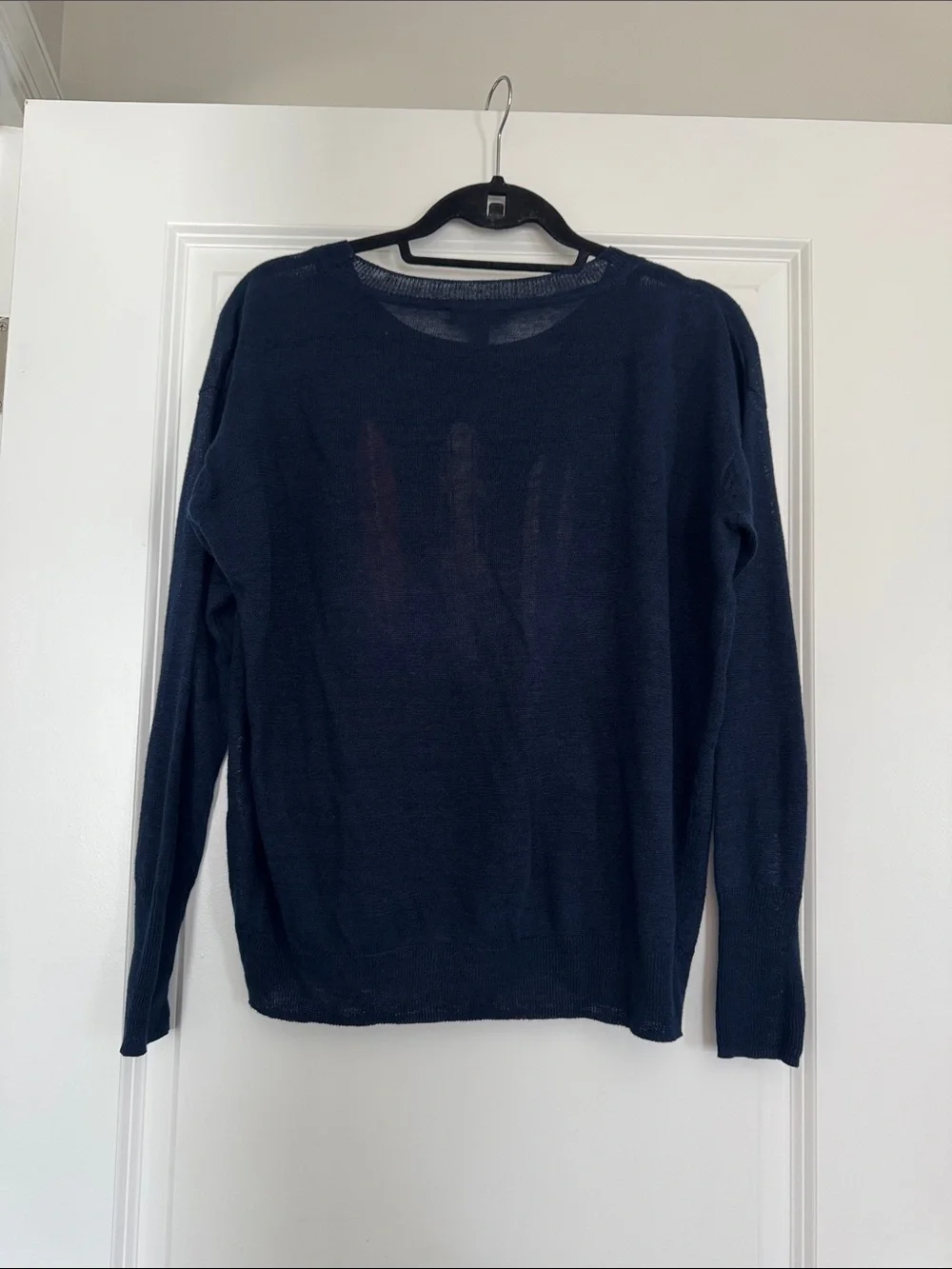 J. Crew Navy Crewneck Linen Sweater with Surfboard Appliqués - Picture 3 of 3